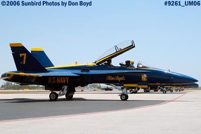 USN Blue Angels #7 F/A-18 Hornet military air show aviation stock photo #9261