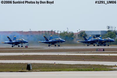 USN Blue Angels F/A-18 Hornets takeoff military air show aviation stock photo #1291