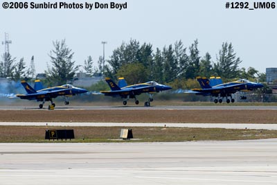 USN Blue Angels F/A-18 Hornets takeoff military air show aviation stock photo #1292