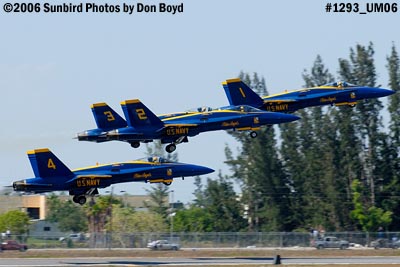 USN Blue Angels F/A-18 Hornets takeoff military air show aviation stock photo #1293