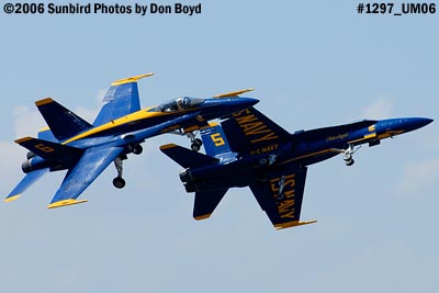 USN Blue Angels F/A-18 Hornets solo pilots takeoff military air show aviation stock photo #1297