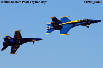 USN Blue Angels F/A-18 Hornets solo pilots takeoff military air show aviation stock photo #1299