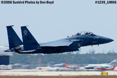 USAF McDonnell Douglas F-15E-44-MC Strike Eagle #AF87-0199 touch and go at Opa-locka Airport military air show stock photo #1239
