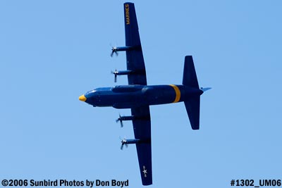 USMC Blue Angels C-130T Fat Albert (New Bert) #164763 fly-by after air show aviation stock photo #1302