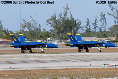 USN Blue Angels F/A-18 Hornets #1 and #2 taxiing military air show aviation stock photo #1320