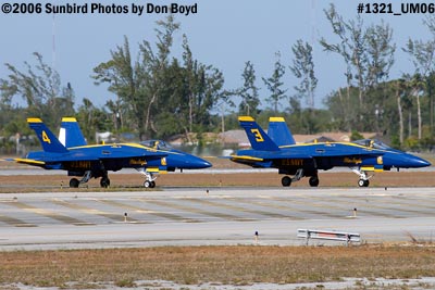 USN Blue Angels F/A-18 Hornets #3 and #4 taxiing military air show aviation stock photo #1321