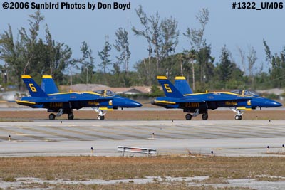 USN Blue Angels F/A-18 Hornets #5 and #6 taxiing military air show aviation stock photo #1322