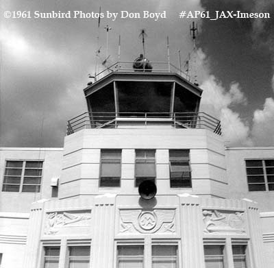 1961 - Terminal and ATCT at Jacksonville's Imeson Airport aviation stock photo