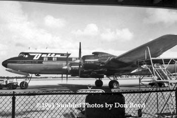 1961 - Delta DC-7B N4890C at Palm Beach International Airport airline aviation stock photo