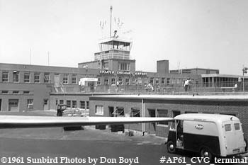 1961 - Cincinnati Airport's terminal, air traffic control tower and public observation deck