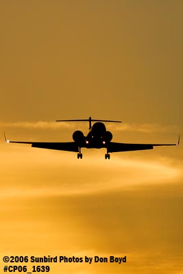 EWS LLC's Gulfstream Aerospace GV-SP (G-550) N235DX sunset corporate aviation stock photo #CP06_1639V