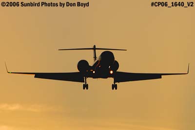 EWS LLC's Gulfstream Aerospace GV-SP (G-550) N235DX sunset corporate aviation stock photo #CP06_1640_2