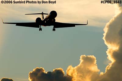 EWS LLCs Gulfstream Aerospace GV-SP (G-550) N235DX sunset corporate aviation stock photo #CP06_1643