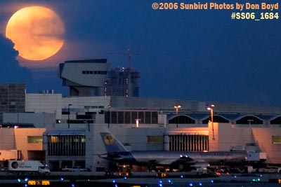 2006 - Moon over Miami - full moon rising over Miami International Airport aviation stock photo #SS06_1684