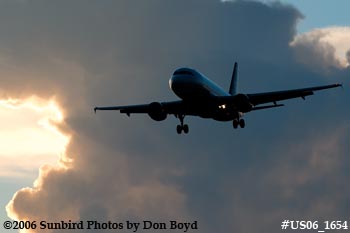 US Airways A319-112 N708UW airline sunset aviation stock photo #US06_1654