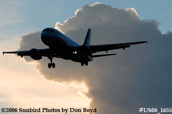 US Airways A319-112 N708UW airline sunset aviation stock photo #US06_1655