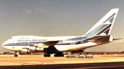 1991 - Aerolineas Argentinas B747SP-SP27 LV-OHV (ex Braniff N604BN)