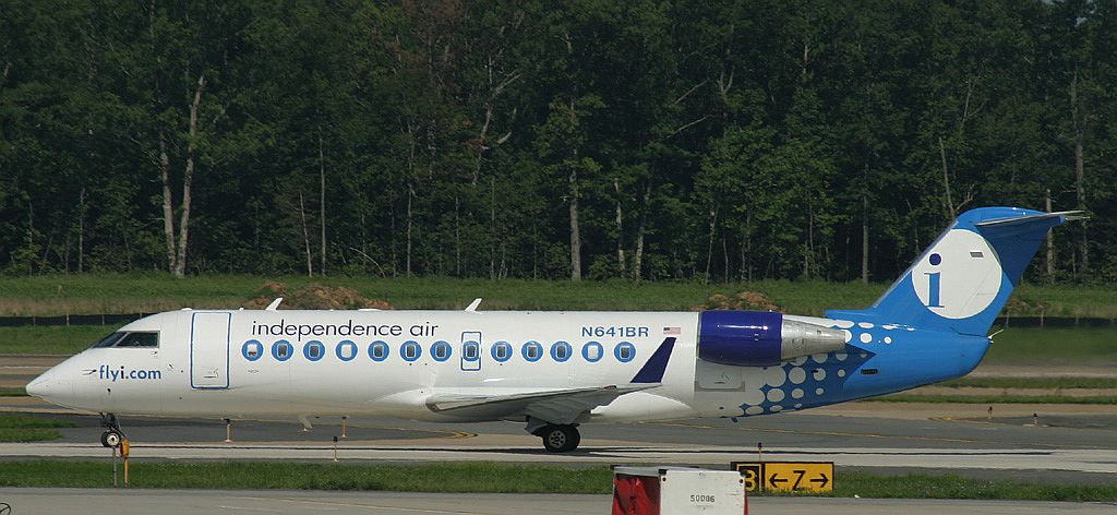 CRJ of the now defunct Independence Air, IAD, Aug. 2004