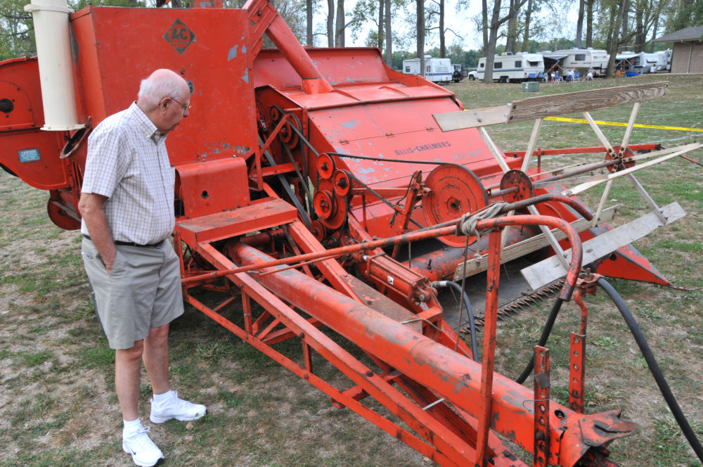 Inspecting the 1961 Allis-Chalmers Combine