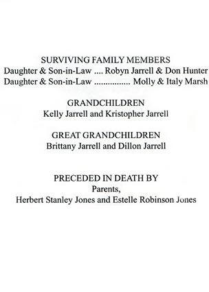 Ann Mickey Jones Baisdens Surviving Family Members