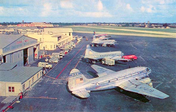 Early 1950s - Pan American Curtiss C-46F-1-CU N74179 at the 36th Street Terminal, Miami