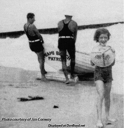 1930s - Jim Conways mom as a child posing in front of the Miami Beach Patrol  (comments below)