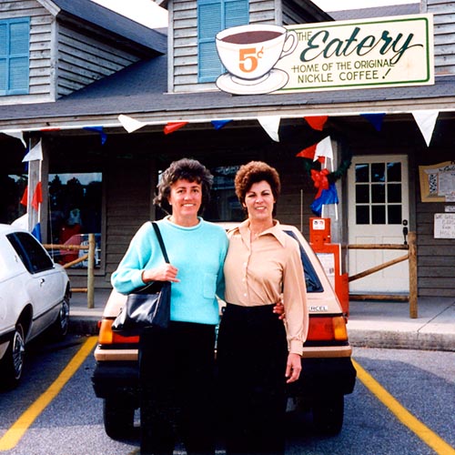 1991 or 1992 - Liz Jones Kettleman and Valerie Ciaccio Verno at Valeries restaurant