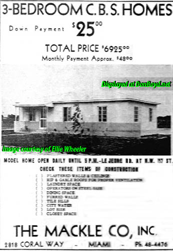 1948 - ad for Mackle built homes on LeJeune Road