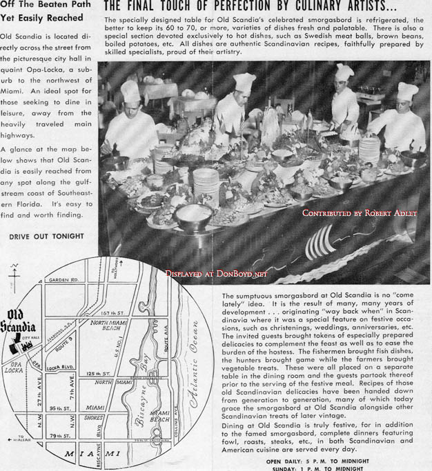Late 1950s / early 1960s - an article about the Old Scandia Restaurant in Opa-locka