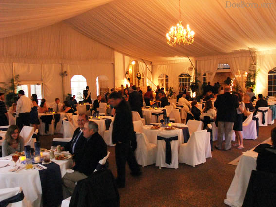 The reception area after the wedding