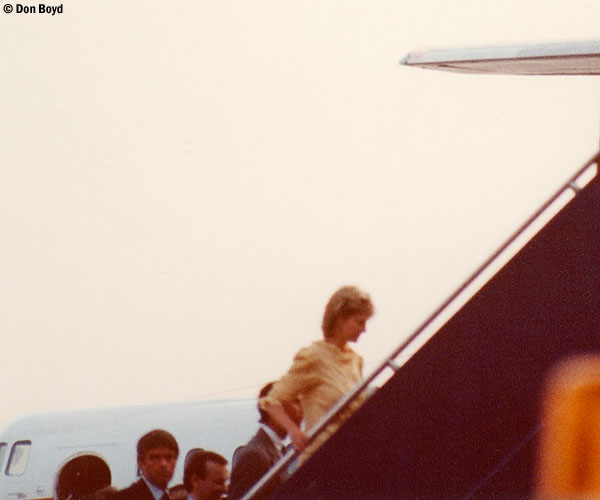 Mid 80s - Princess Diana and Prince Charles transferring flights on the ramp at Miami International Airport