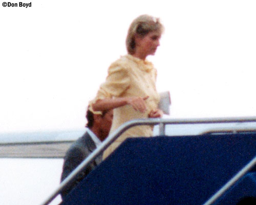 Mid 80s - Princess Diana and Prince Charles boarding British Airways B747 MIA-LHR flight