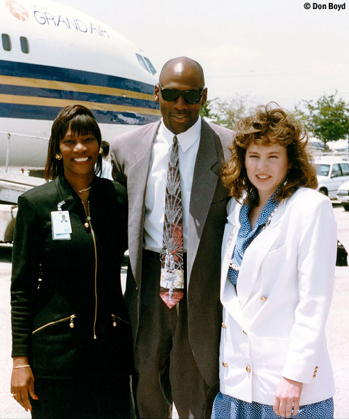 Early 90s - NBA Superstar Michael Jordan with Diane Dean and Annette Fox