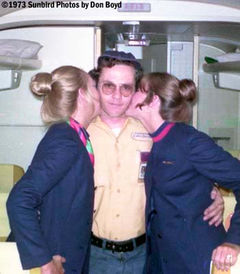 1973 - United Airlines Flight Attendants Pat Ban and Denise Bentzinger and Don Boyd