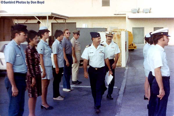 Mid 70s - LCDR Walter Livingstone and LT Al Picone inspecting the troops on drill weekend