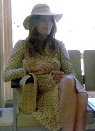 1975 - Brenda at the gate seeing us off