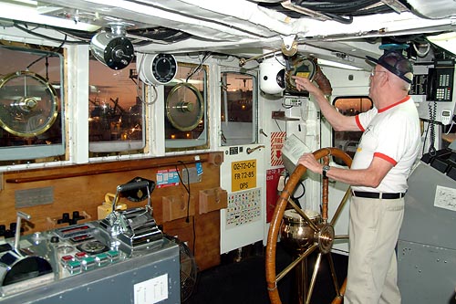 2006 - CDR Clay Drexler, USCGR (RET) on the bridge of the USCGC GENTIAN (WIX 290) at Base Miami Beach