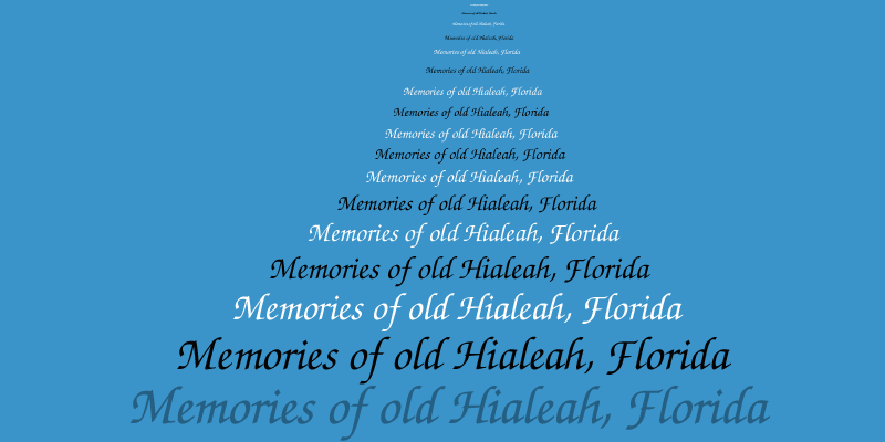 My Personal Memories of old Hialeah, Florida (commentary only - no photos) - click on image to read