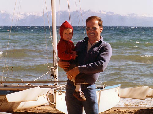 1984 - Brendas son Justin Reiter and Don Boyd at Lake Tahoe