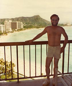 1978 - Don Boyd on Waikiki Beach hotel balcony