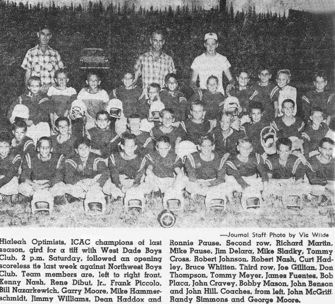 1960 - Hialeah Optimists football team