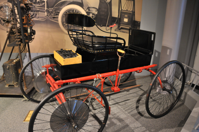 1895 Electrobat IV, on loan from Frank McDonnell. Made by Henry G. Morris and Pedro Salom.