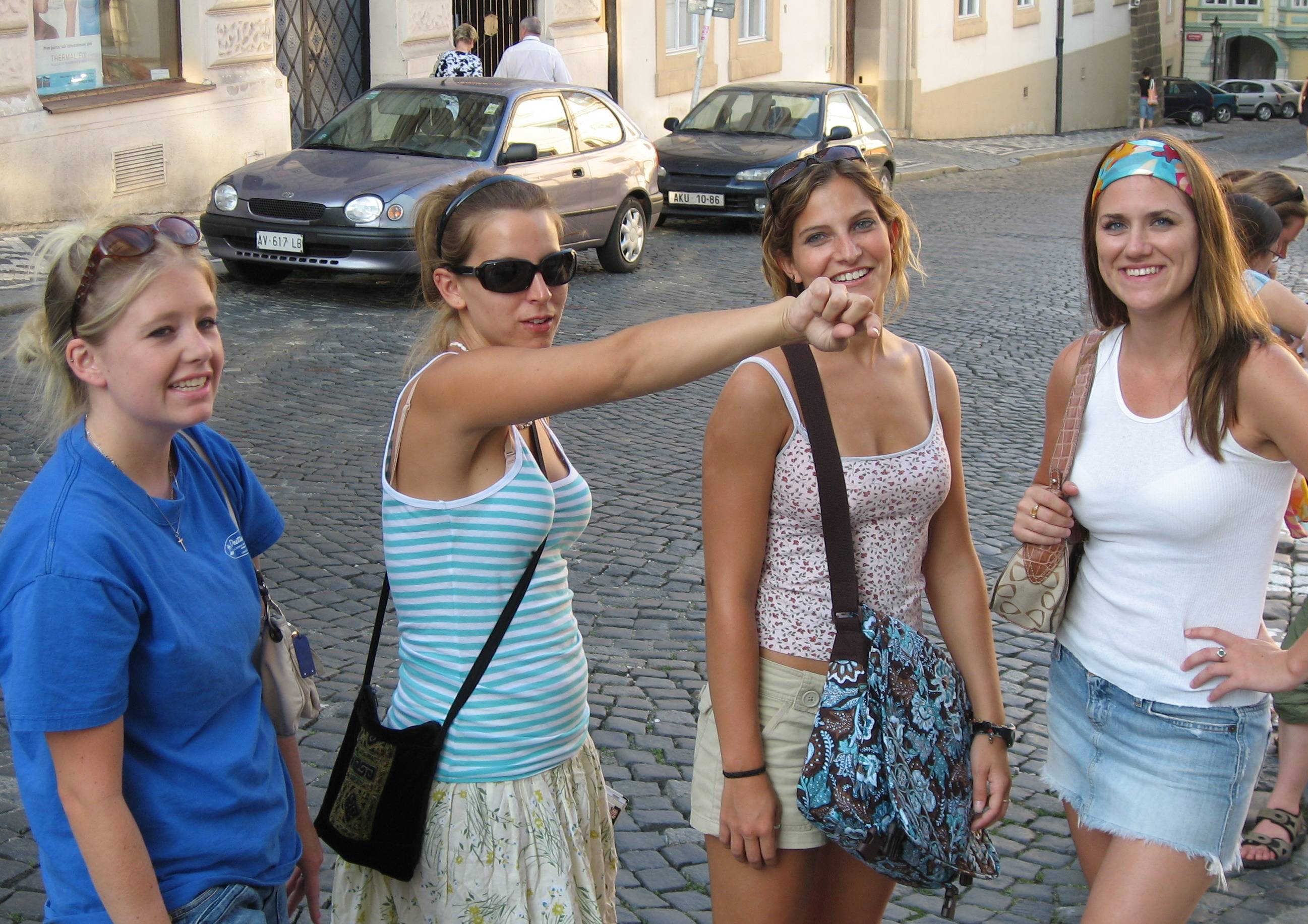 Beth, Leah, Delina and Jamie on the scavenger hunt