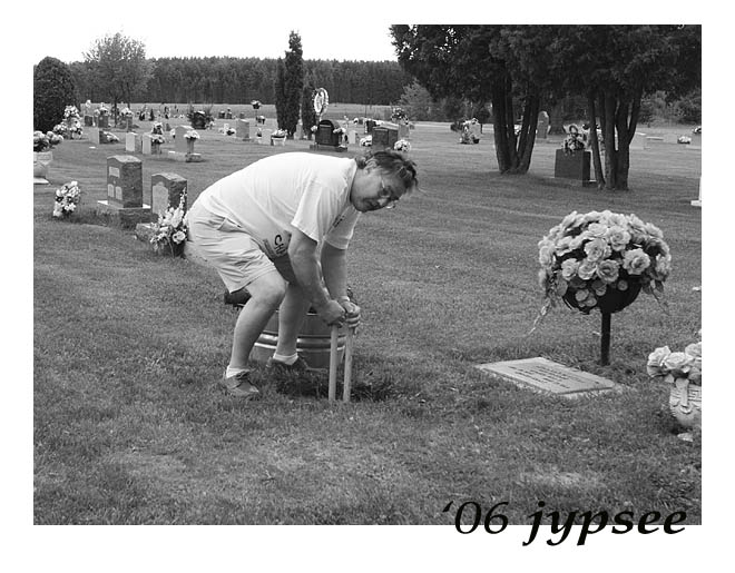preparing the grave
