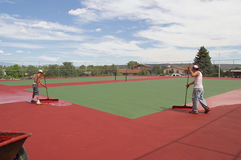 Resurfacing the Rover Tennis Courts