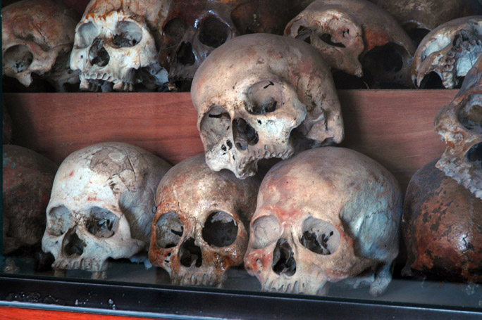 Skulls of some of the prison's victims.