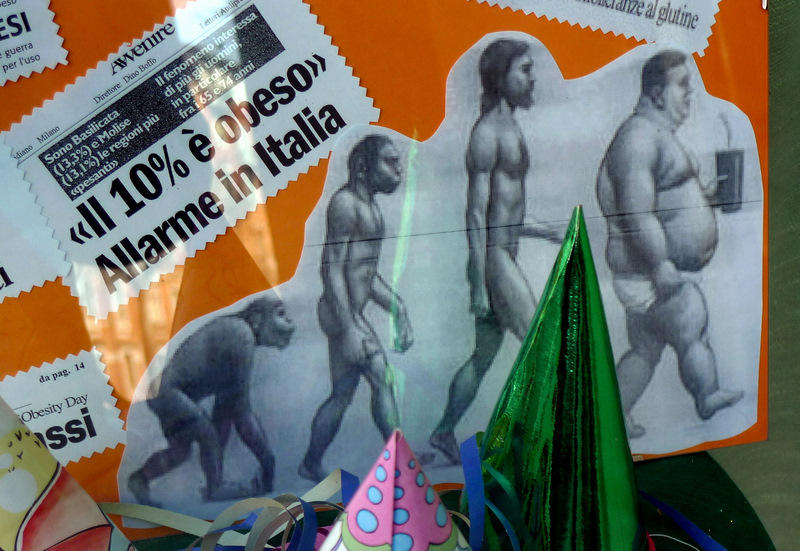 From Monkeys to Obese Men - Juxtaposition of bodies