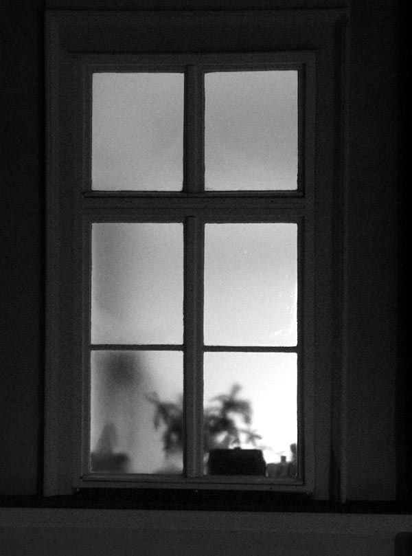 Through the window in Prague BW