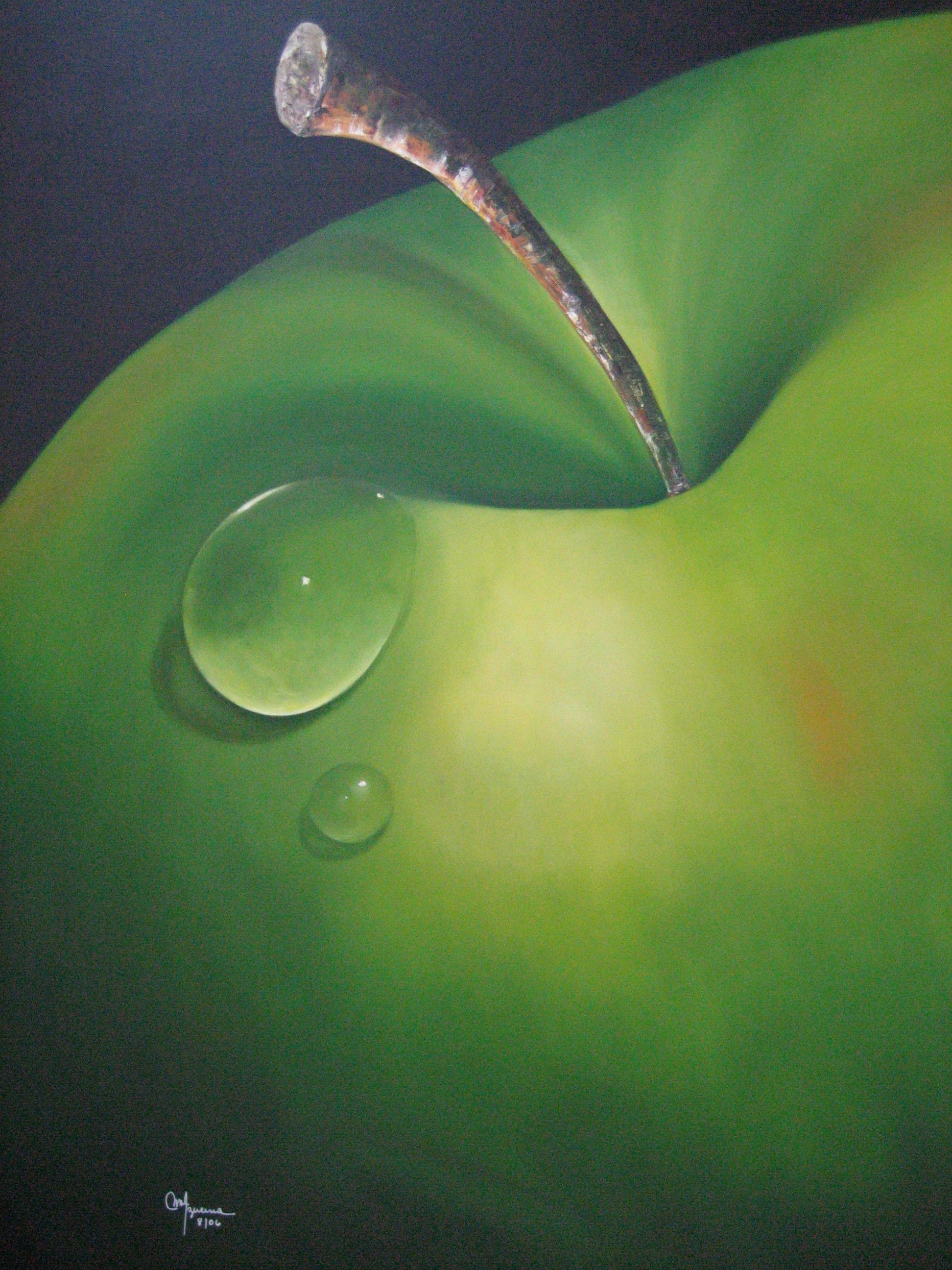 DELICIOUS GREEN   38 X 48  OIL ON CANVAS   SOLD. M. Rubio