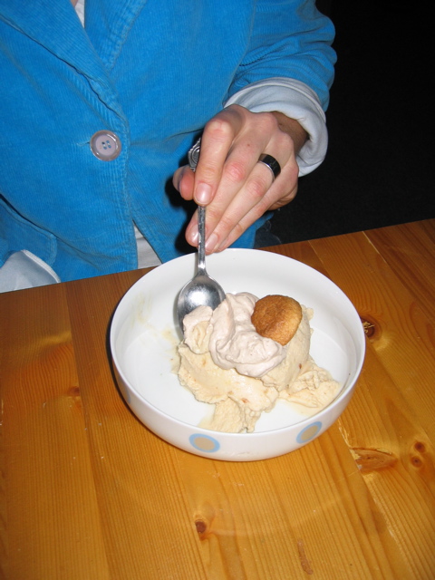 Bitterkoekjes icecream with kaneelslagroom